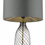 Zeya Modern Table Lamp In Smoked Glass Finish With Grey Shade ZEY4222