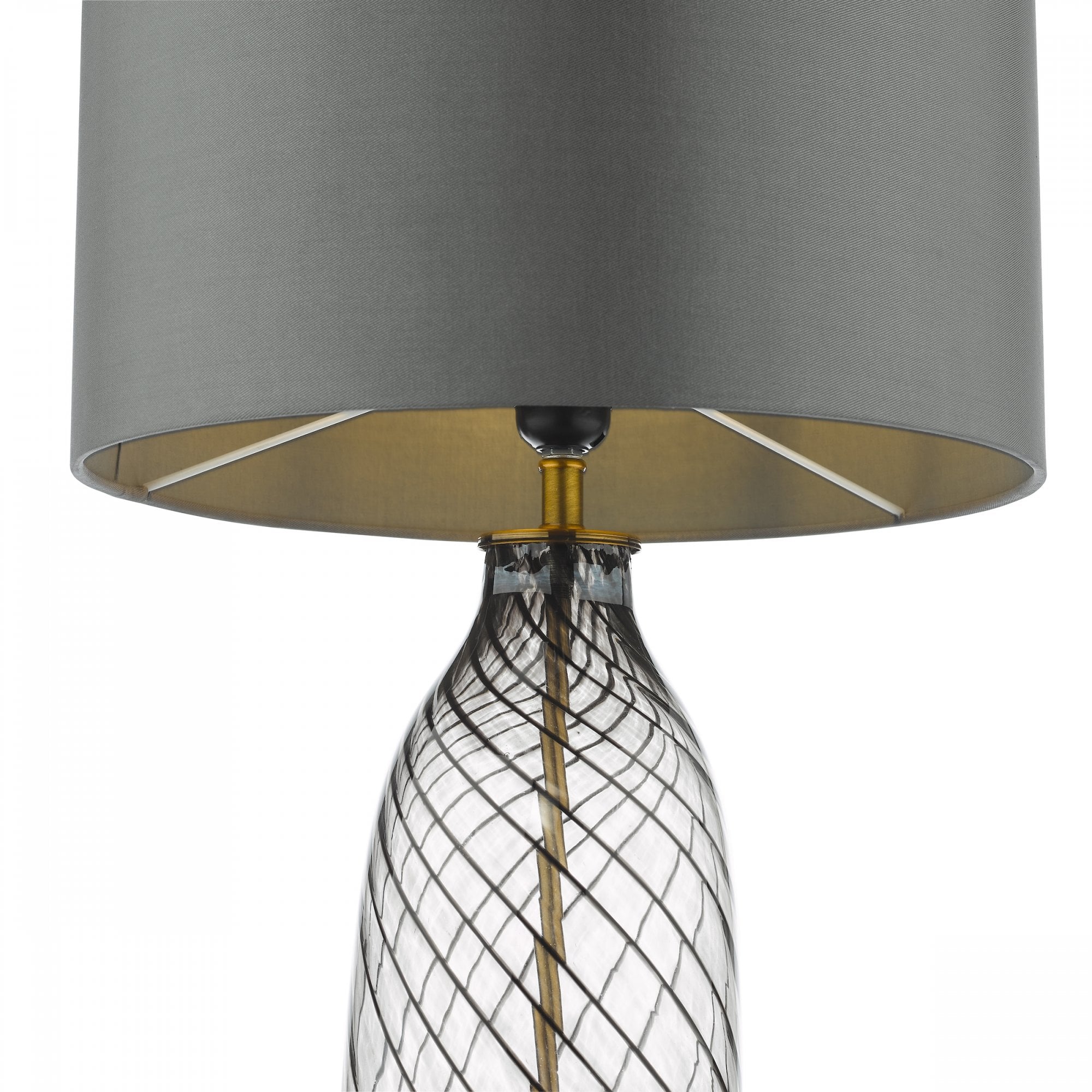 Zeya Modern Table Lamp In Smoked Glass Finish With Grey Shade ZEY4222