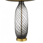 Zeya Modern Table Lamp In Smoked Glass Finish With Grey Shade ZEY4222