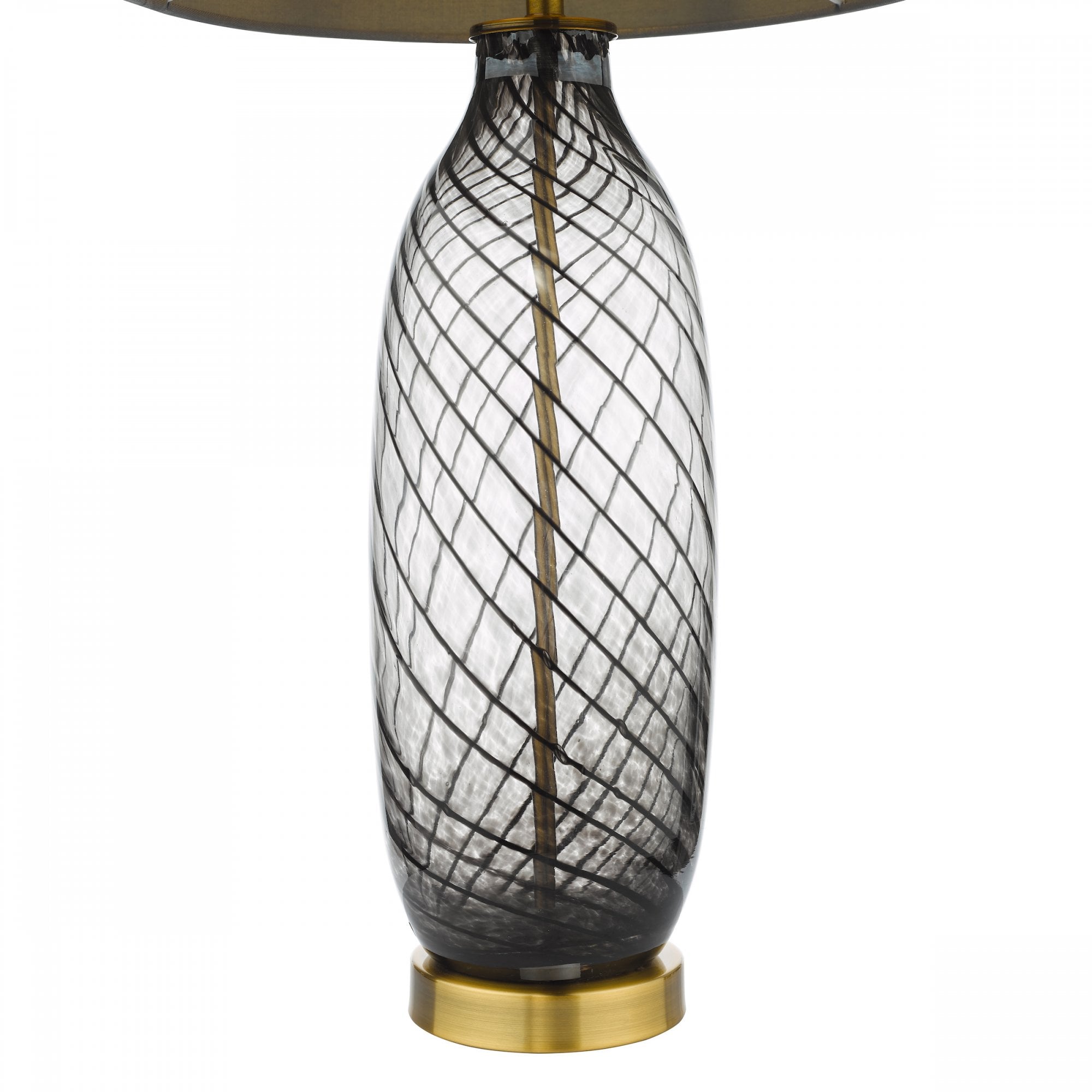 Zeya Modern Table Lamp In Smoked Glass Finish With Grey Shade ZEY4222