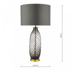 Zeya Modern Table Lamp In Smoked Glass Finish With Grey Shade ZEY4222