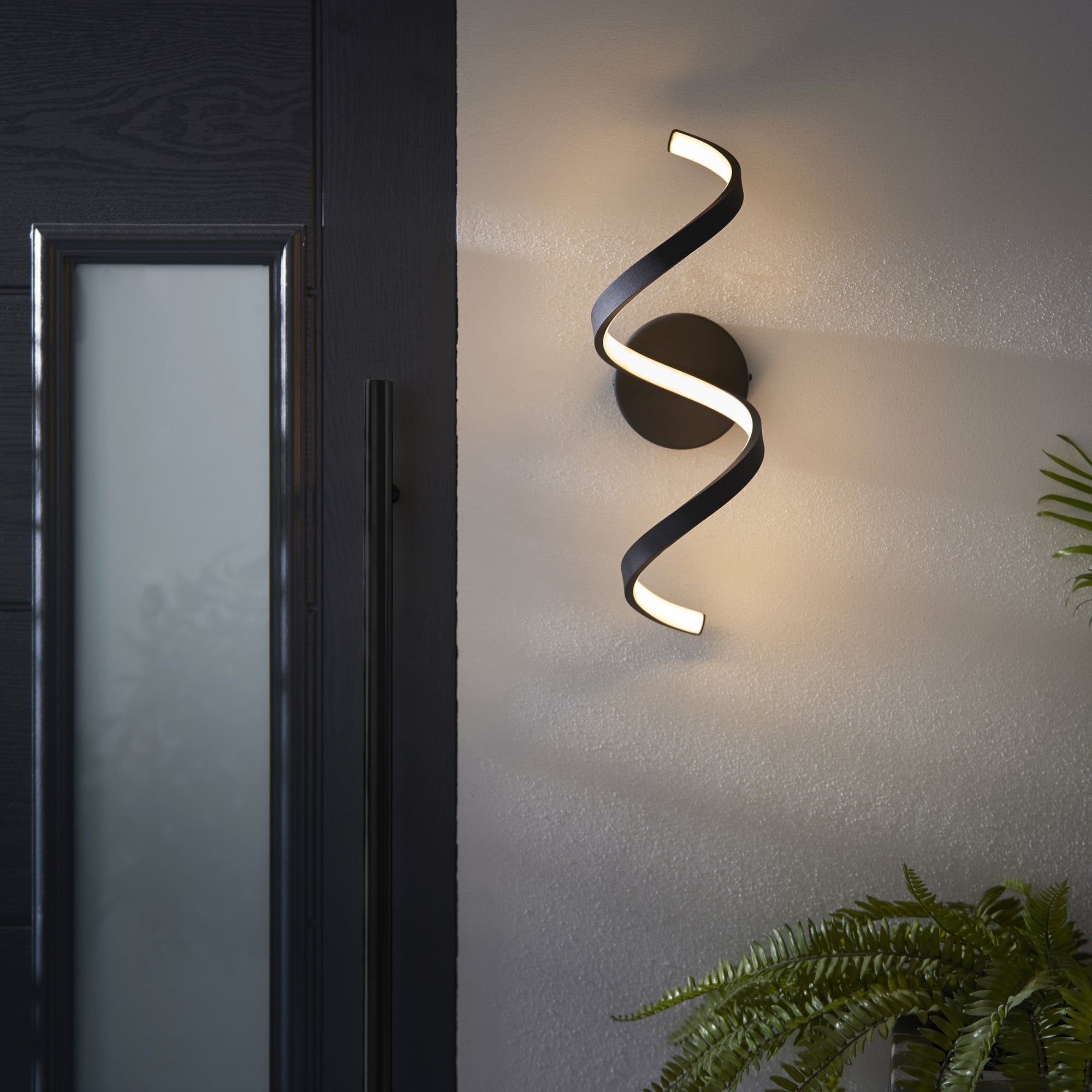 Astral Exterior Twist LED Wall Light In Black Finish IP44 95601