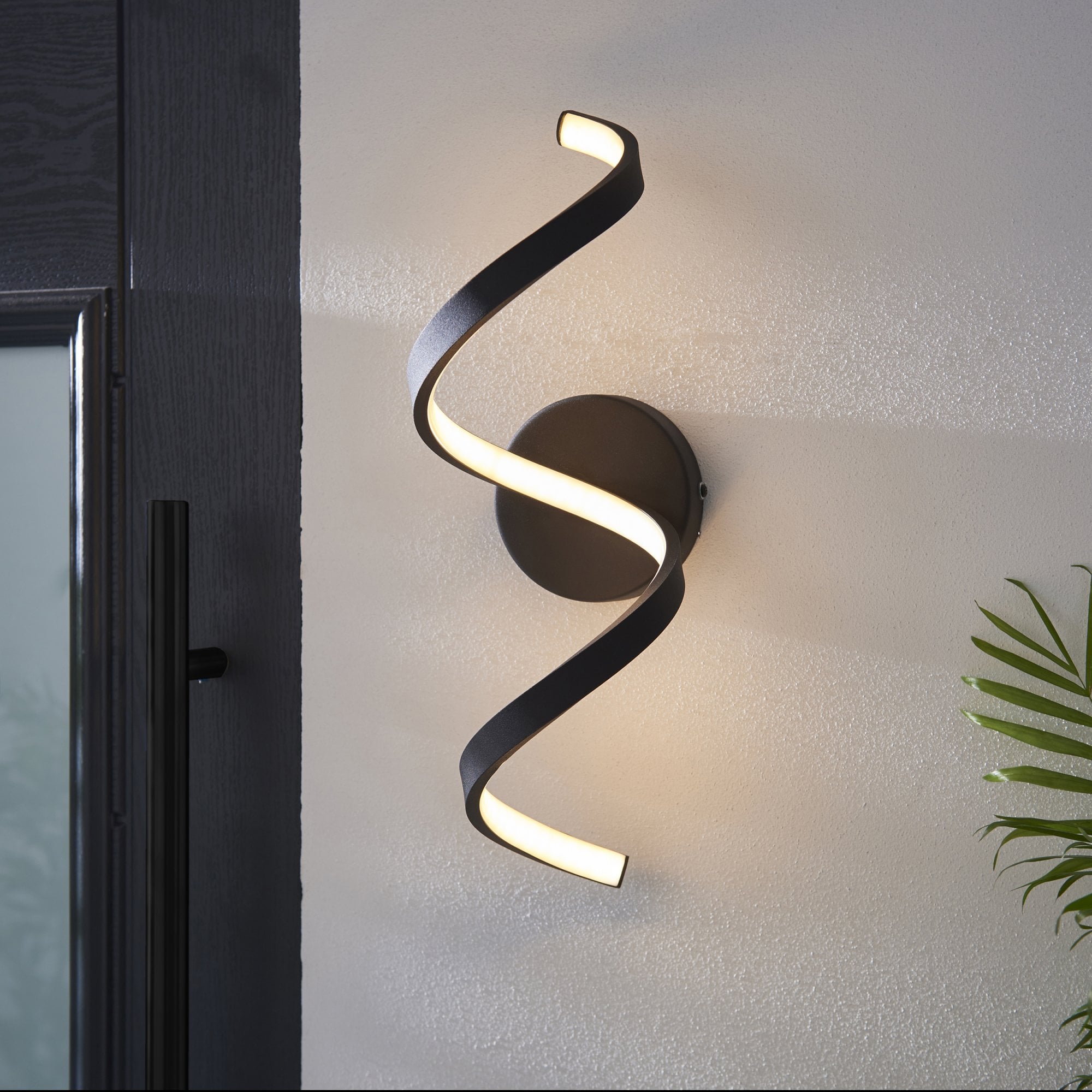 Astral Exterior Twist LED Wall Light In Black Finish IP44 95601