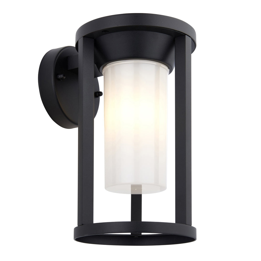 Braden Exterior Wall Light In Black Finish With White Shade IP44 96916