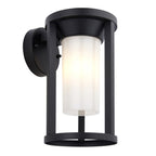 Braden Exterior Wall Light In Black Finish With White Shade IP44 96916