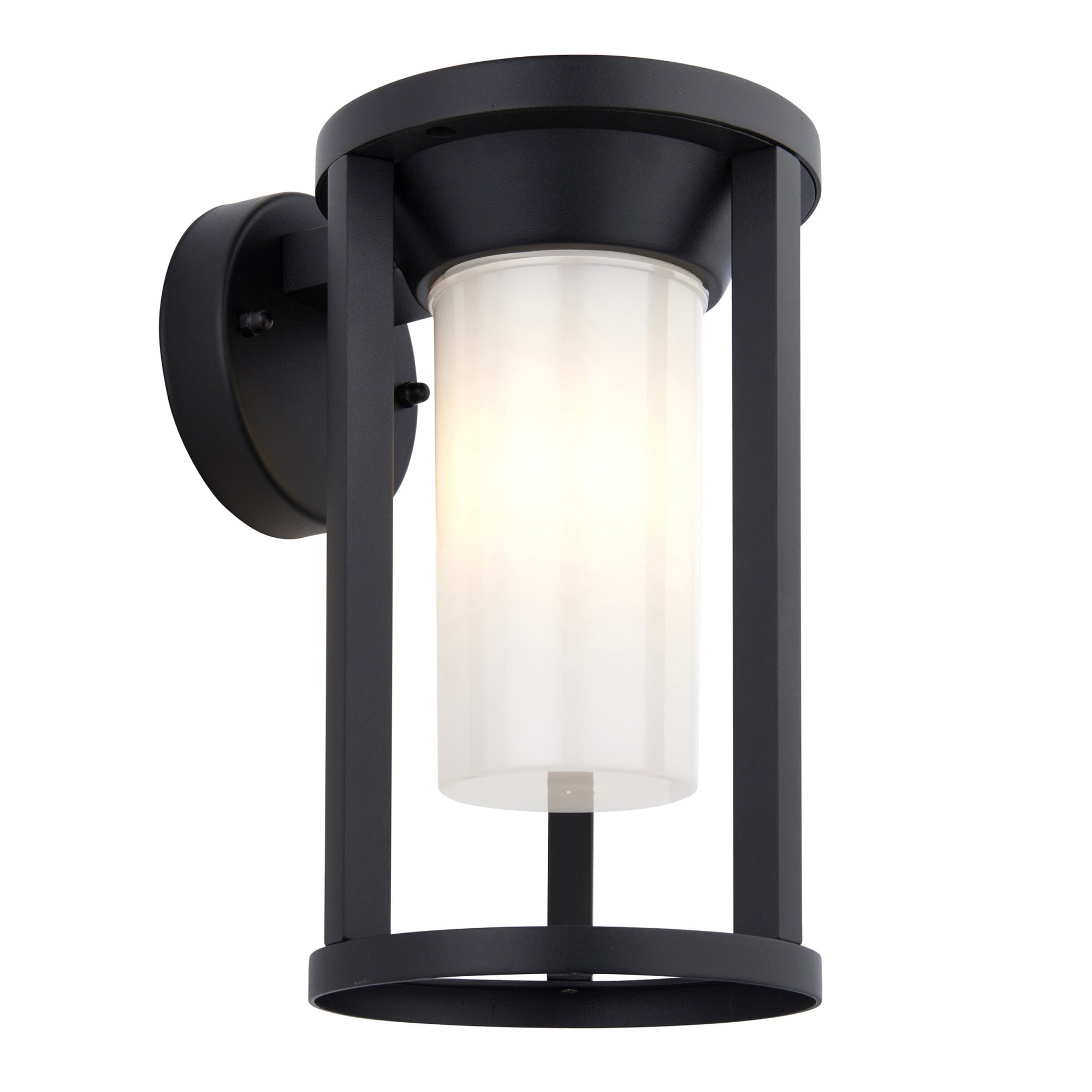 Braden Exterior Wall Light In Black Finish With White Shade IP44 96916