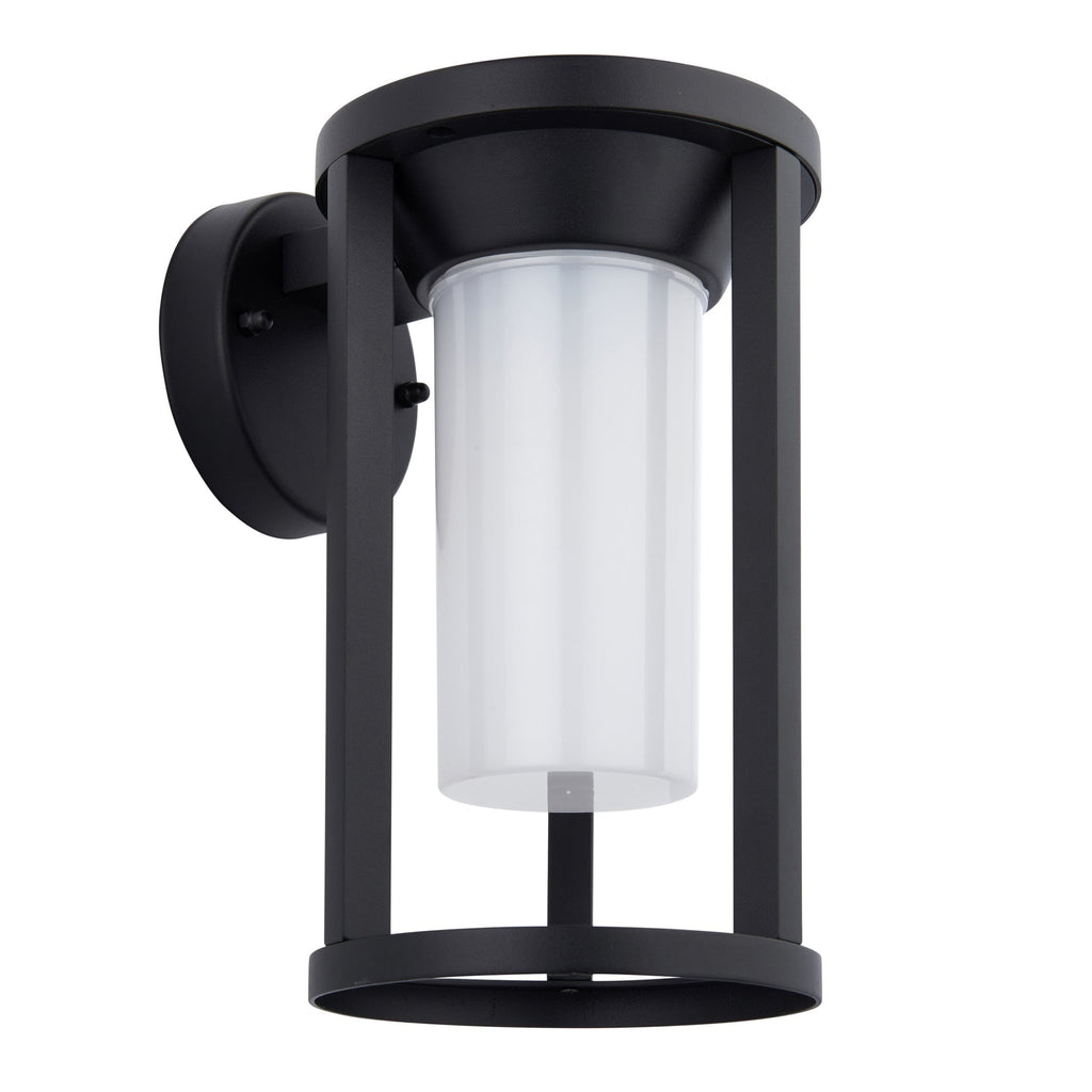 Braden Exterior Wall Light In Black Finish With White Shade IP44 96916