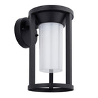 Braden Exterior Wall Light In Black Finish With White Shade IP44 96916