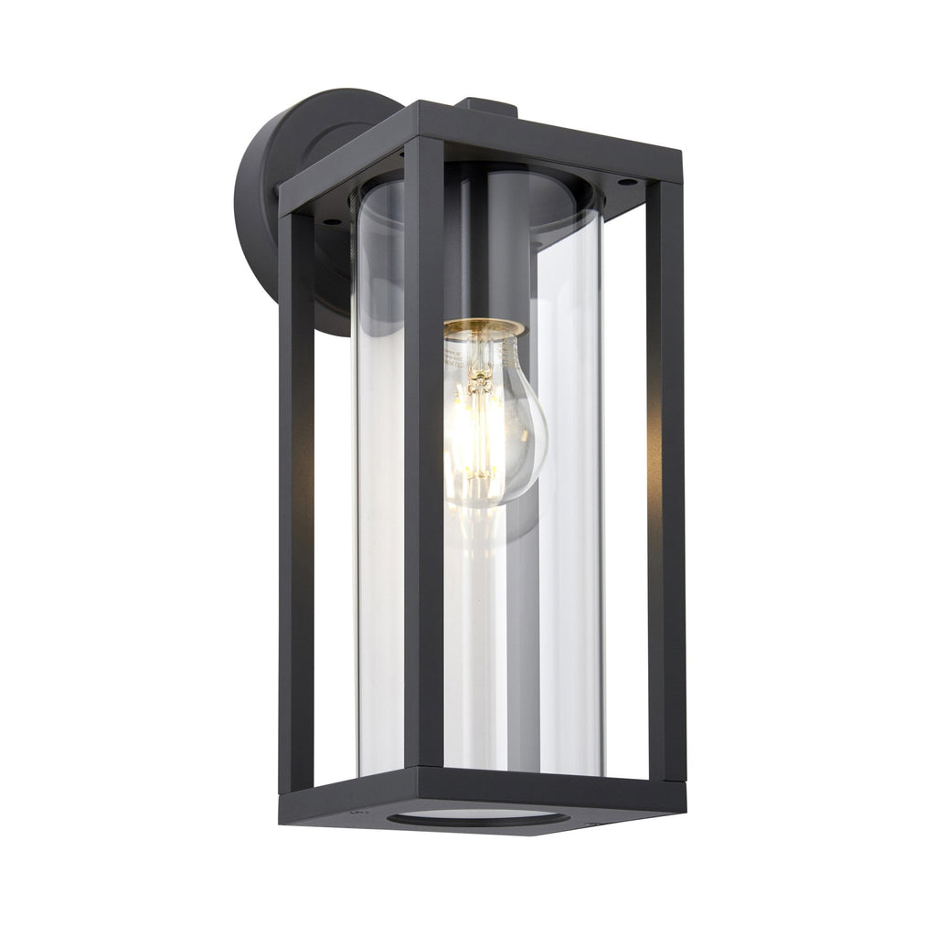 Hamden Exterior Box Light In Black With Clear Glass IP44 96917