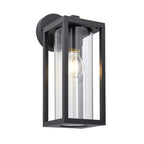 Hamden Exterior Box Light In Black With Clear Glass IP44 96917