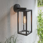 Hamden Exterior Box Light In Black With Clear Glass IP44 96917