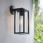 Hamden Exterior Box Light In Black With Clear Glass IP44 96917