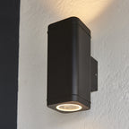 Milton Exterior 2 Light Wall Light in Textured Black IP44 96911