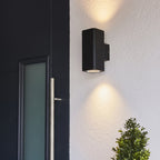 Milton Exterior 2 Light Wall Light in Textured Black IP44 96911