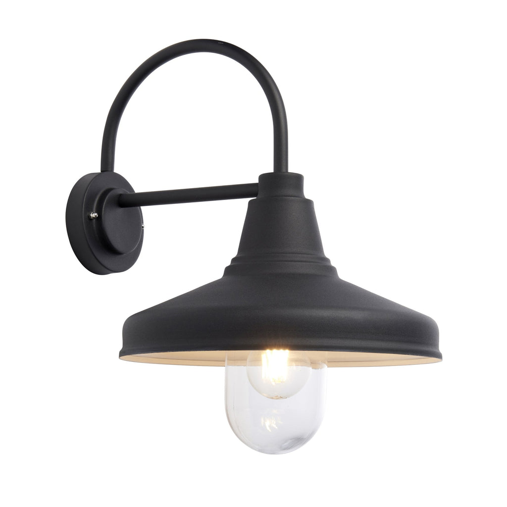 Farmhouse Exterior Wall Light In Textured Black Finish IP44 95899