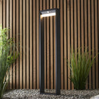 Dannah Exterior PIR Photocell Bollard Light In Textured Black Finish IP44 96936
