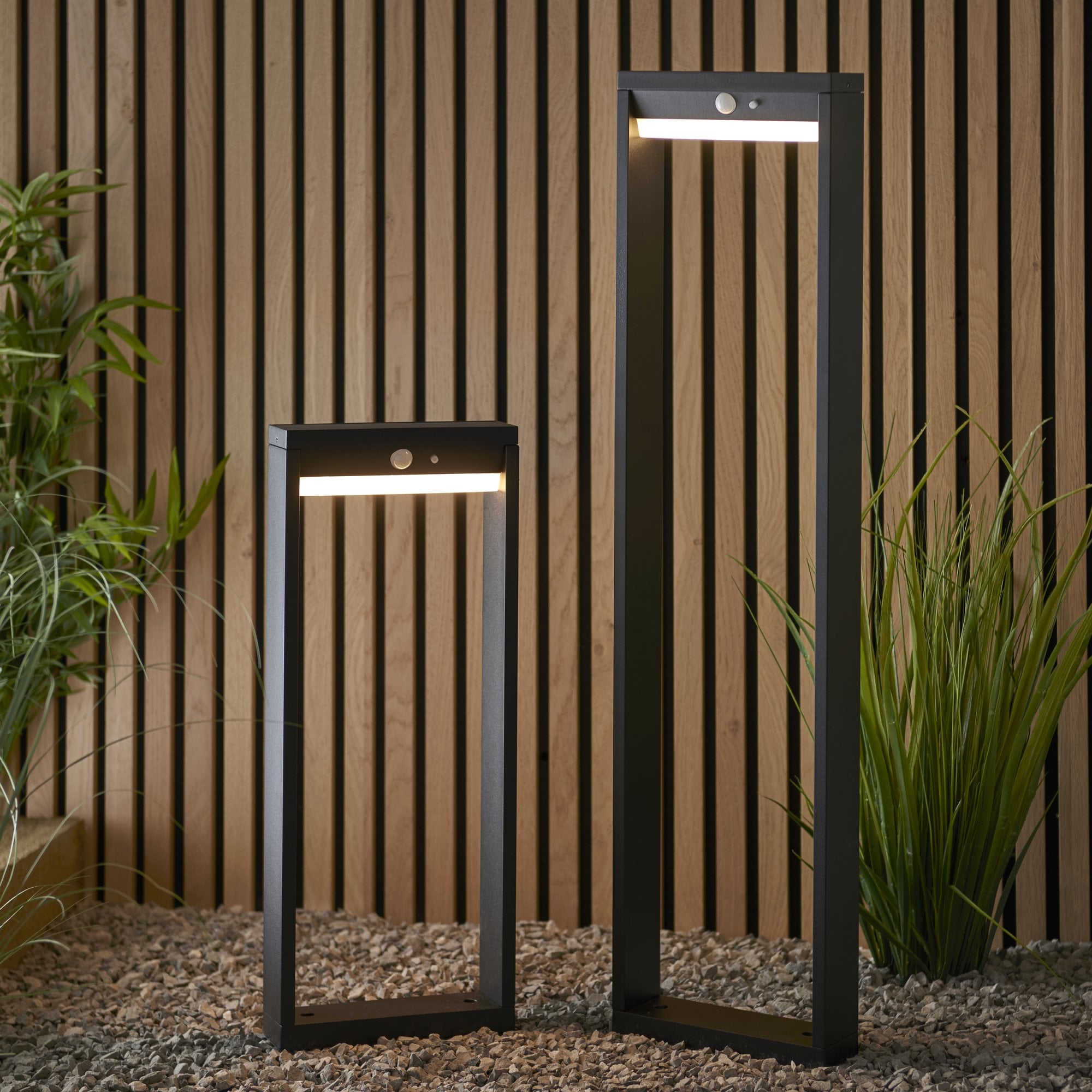 Dannah Exterior PIR Photocell Post Light In Textured Black Finish IP44 96935