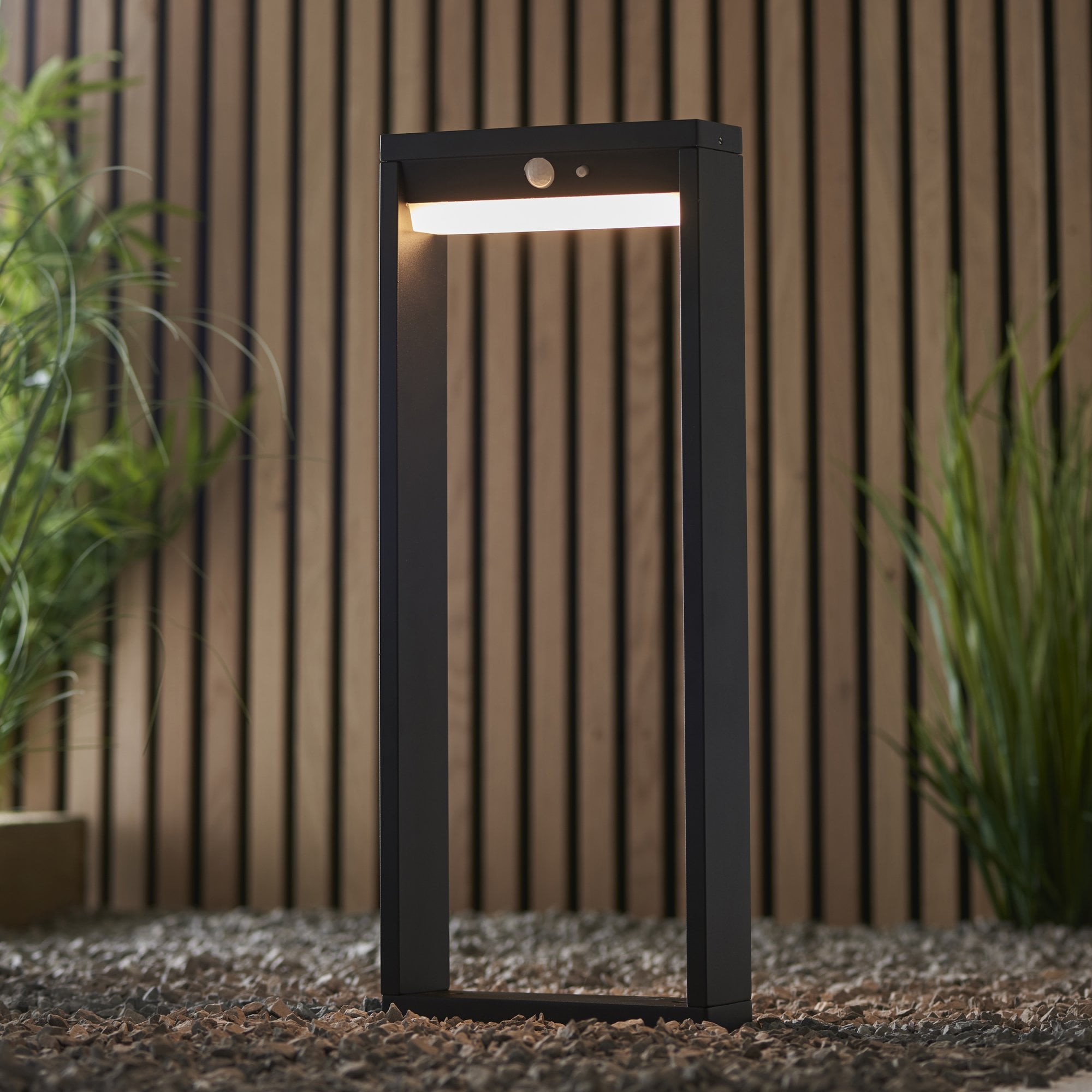 Dannah Exterior PIR Photocell Post Light In Textured Black Finish IP44 96935