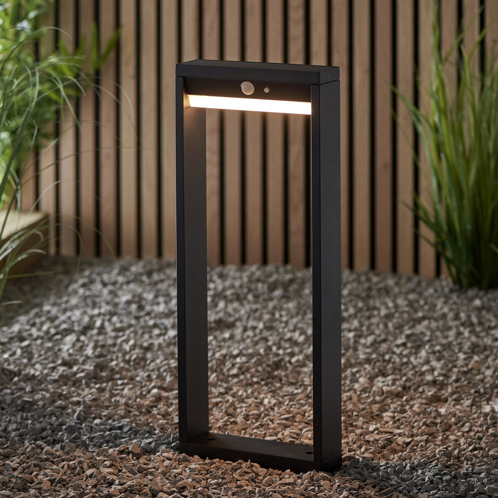 Dannah Exterior PIR Photocell Post Light In Textured Black Finish IP44 96935