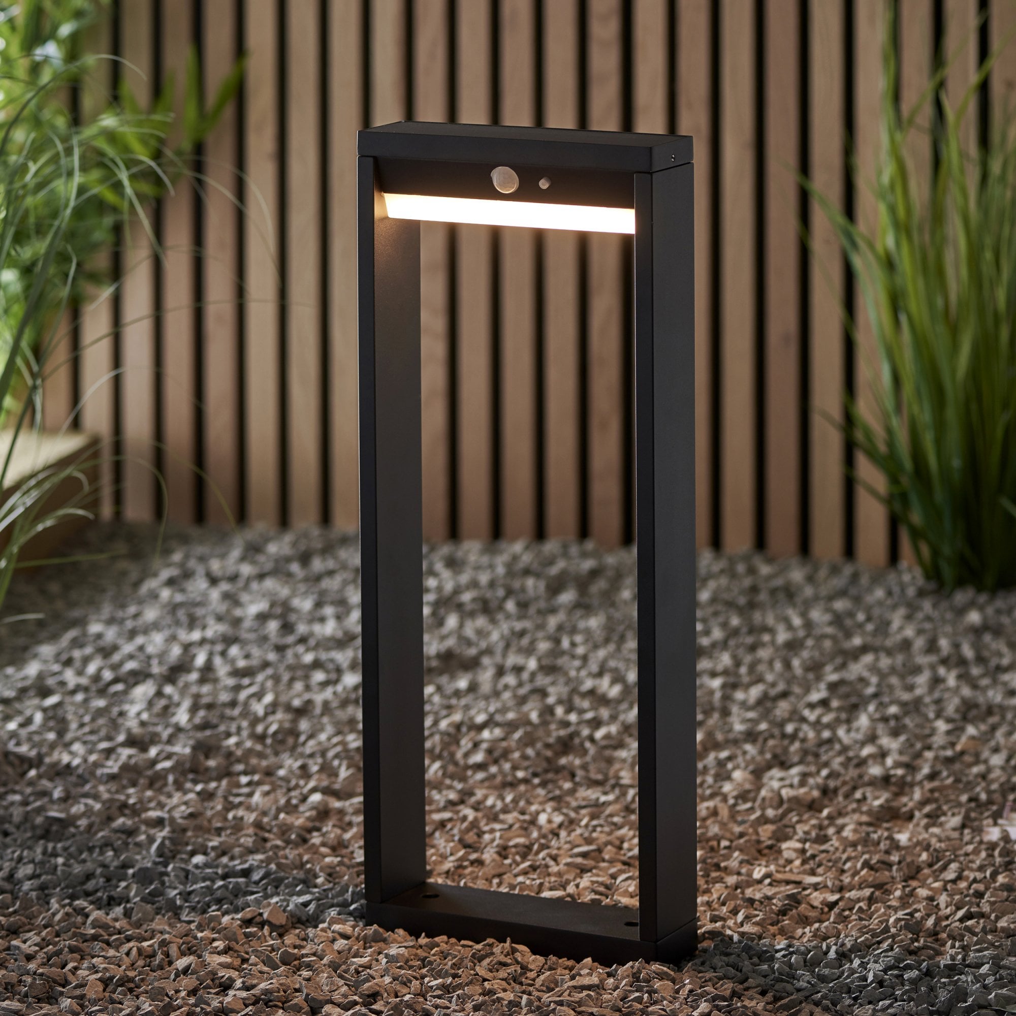Dannah Exterior PIR Photocell Post Light In Textured Black Finish IP44 96935