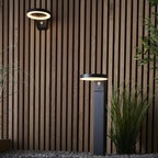 Ebro Exterior PIR Photocell Wall Light In Textured Black Finish IP44 96933