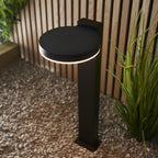 Ebro Exterior PIR Photocell Post Light In Textured Black Finish IP44 96934