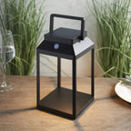 Linterna Photocell Exterior Table Lamp In Textured Black Finish IP44 96931
