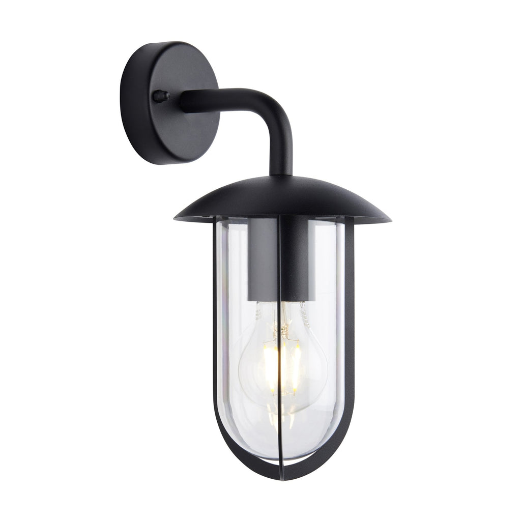 Quinn Single Exterior Wall Light In Textured Black Finish IP44 96922