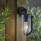 Quinn Single Exterior Wall Light In Textured Black Finish IP44 96922