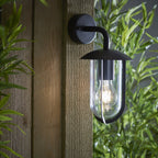 Quinn Single Exterior Wall Light In Textured Black Finish IP44 96922