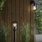 Quinn Single Exterior Wall Light In Textured Black Finish IP44 96922
