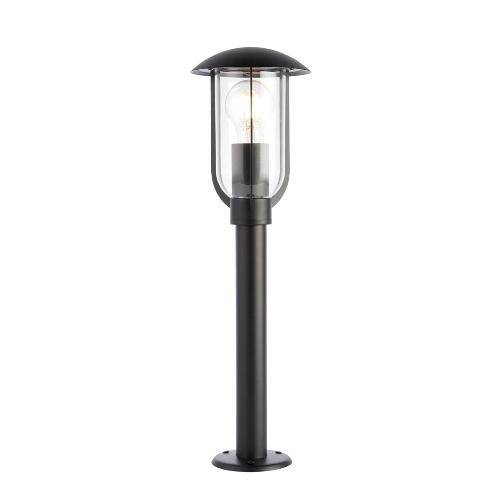 Quinn Single Exterior Post Light In Textured Black Finish IP44 96923