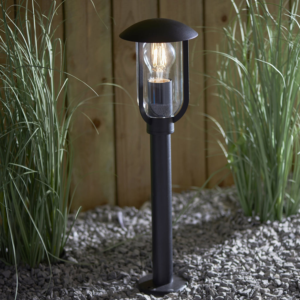 Quinn Single Exterior Post Light In Textured Black Finish IP44 96923