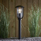 Quinn Single Exterior Post Light In Textured Black Finish IP44 96923