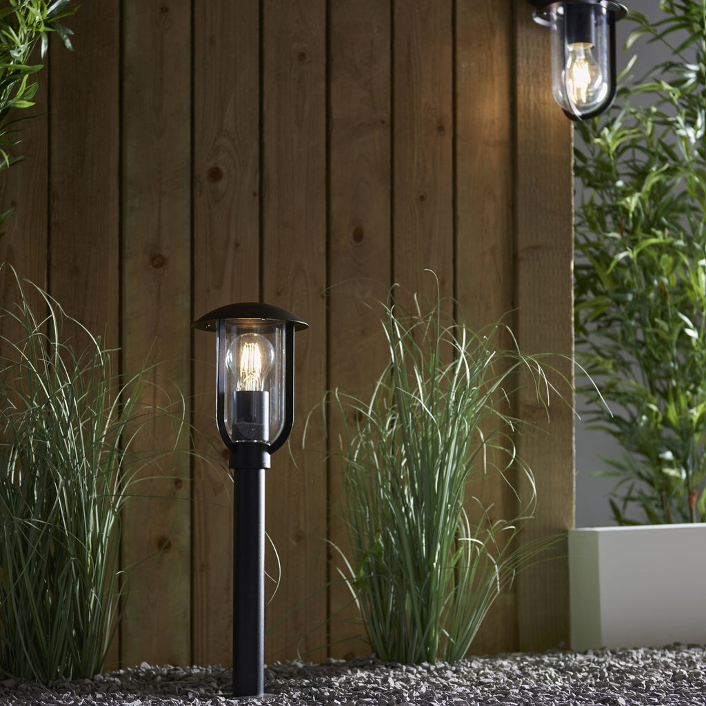 Quinn Single Exterior Post Light In Textured Black Finish IP44 96923