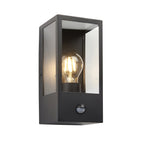 Oxford PIR Exterior Single Box Wall Light In Matt Black IP44 94995