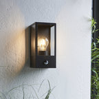 Oxford PIR Exterior Single Box Wall Light In Matt Black IP44 94995