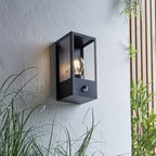 Oxford PIR Exterior Single Box Wall Light In Matt Black IP44 94995