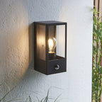 Oxford PIR Exterior Single Box Wall Light In Matt Black IP44 94995