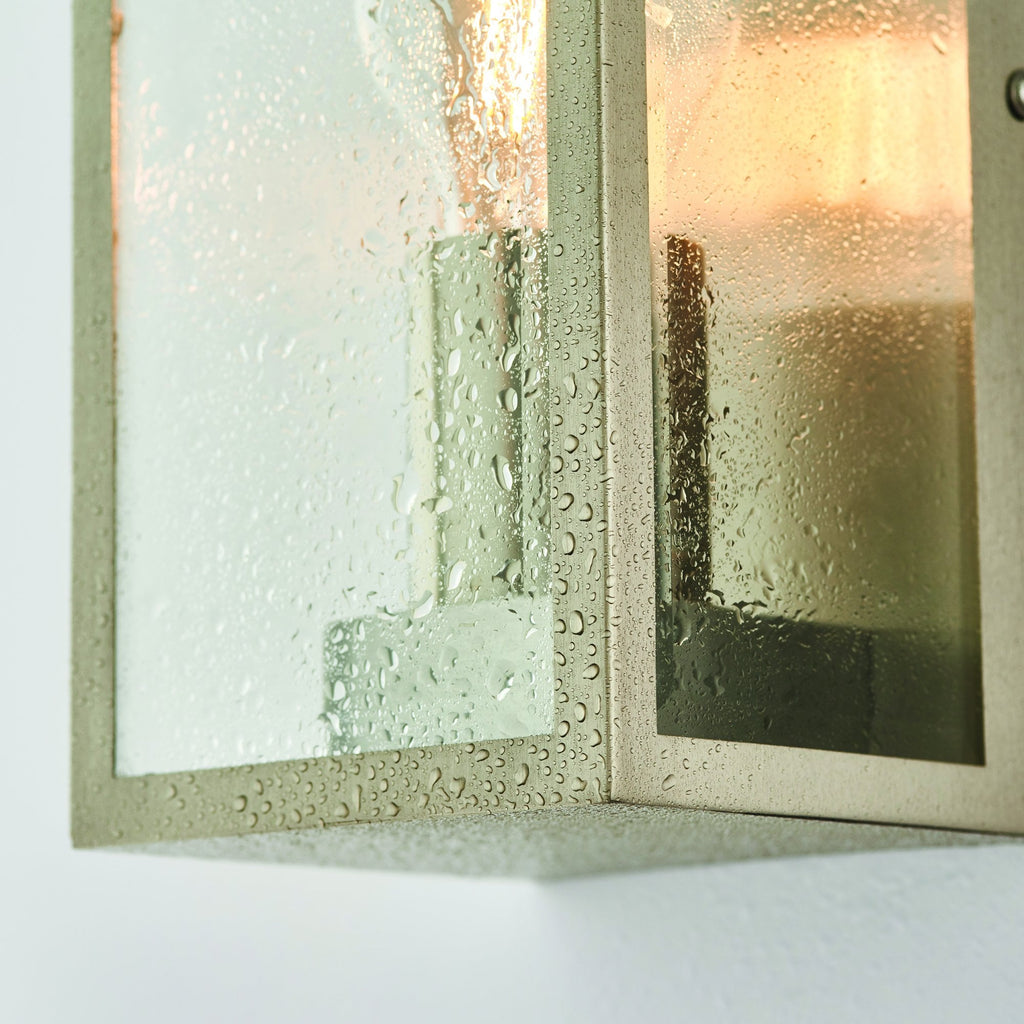 Oxford Exterior Single Box Wall Light In Brushed Stainless Steel IP44 53803