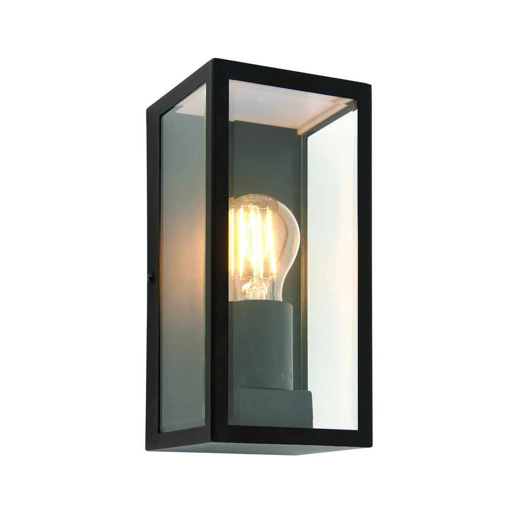 Oxford Exterior Single Box Wall Light In Matt Black Finish IP44 80600