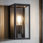 Oxford Exterior Single Box Wall Light In Matt Black Finish IP44 80600