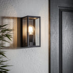 Oxford Exterior Single Box Wall Light In Matt Black Finish IP44 80600