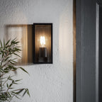 Oxford Exterior Single Box Wall Light In Matt Black Finish IP44 80600