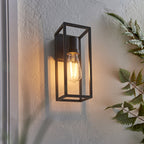 Herbert Exterior Single Box Light In Textured Black Finish IP44 91993
