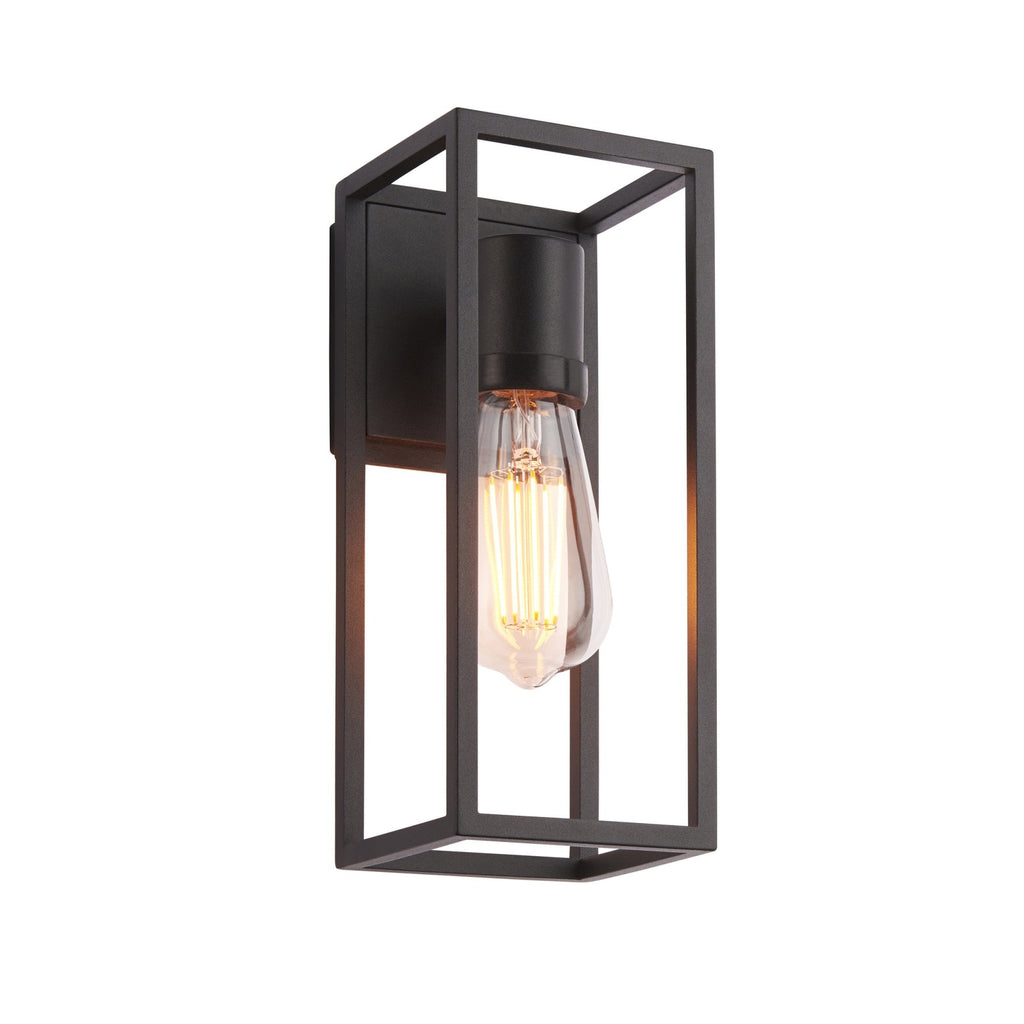 Herbert Exterior Single Box Light In Textured Black Finish IP44 91993