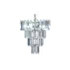 Elegant Crystal Prism 4 Light Ceiling Chandelier In Polished Chrome Finish