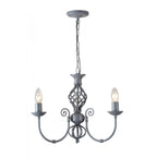 Classic Knot Twist 3 Light Ceiling Pendant In Matt Grey Finish
