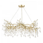 Willow 5 Light Crystal Ceiling Pendant Light In Champagne Finish LA3756144-Q