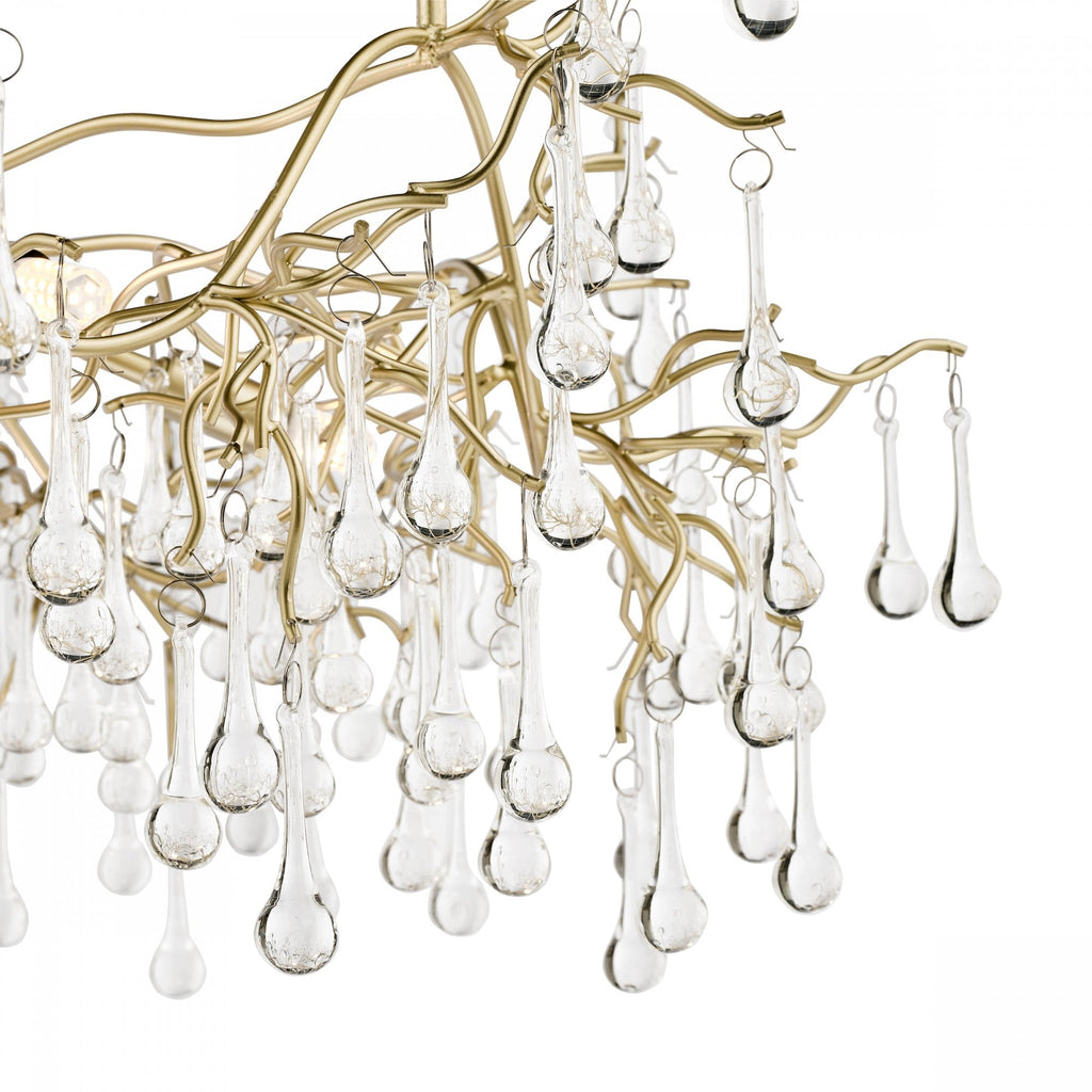 Willow 5 Light Crystal Ceiling Pendant Light In Champagne Finish LA3756144-Q